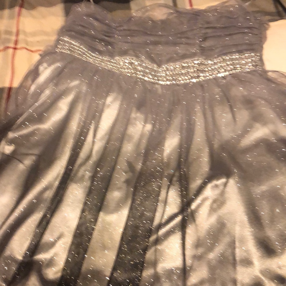 Short sparkly grey ombré dress